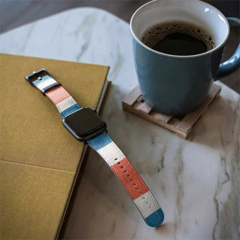 Costa Rican Flag Distressed Apple Watch Band 38-40mm